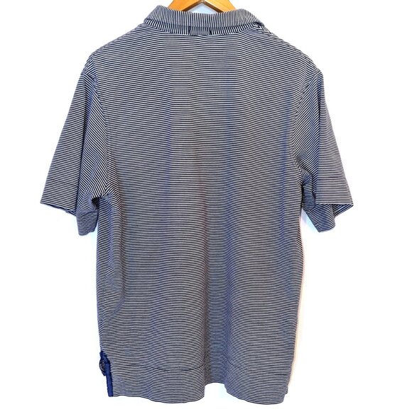 Faconnable Men’s | 100% Cotton Short Sleeve Front Pocket Polo Navy Stripes | XL - Picture 4 of 8